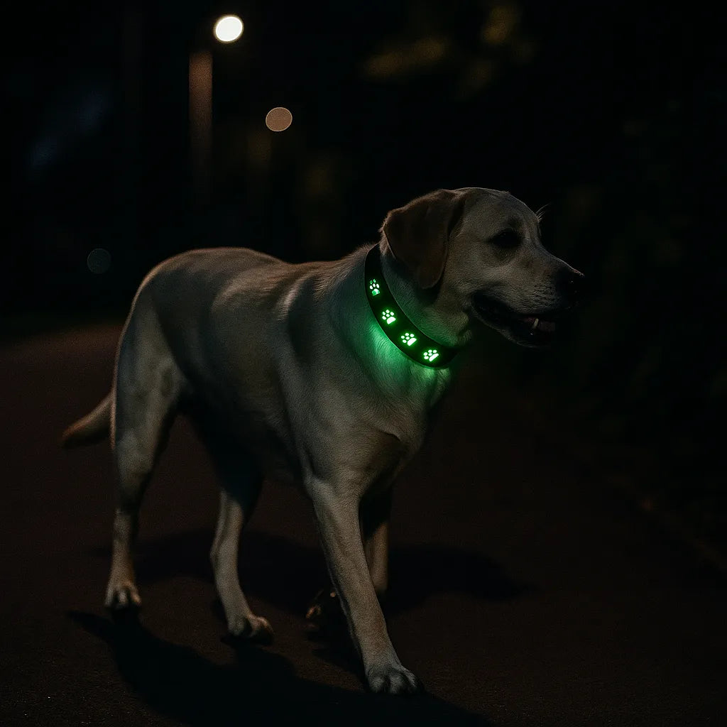 LED Hundehalsband für bessere Sichtbarkeit bei Nacht &amp; Spaziergängen im Dunkeln