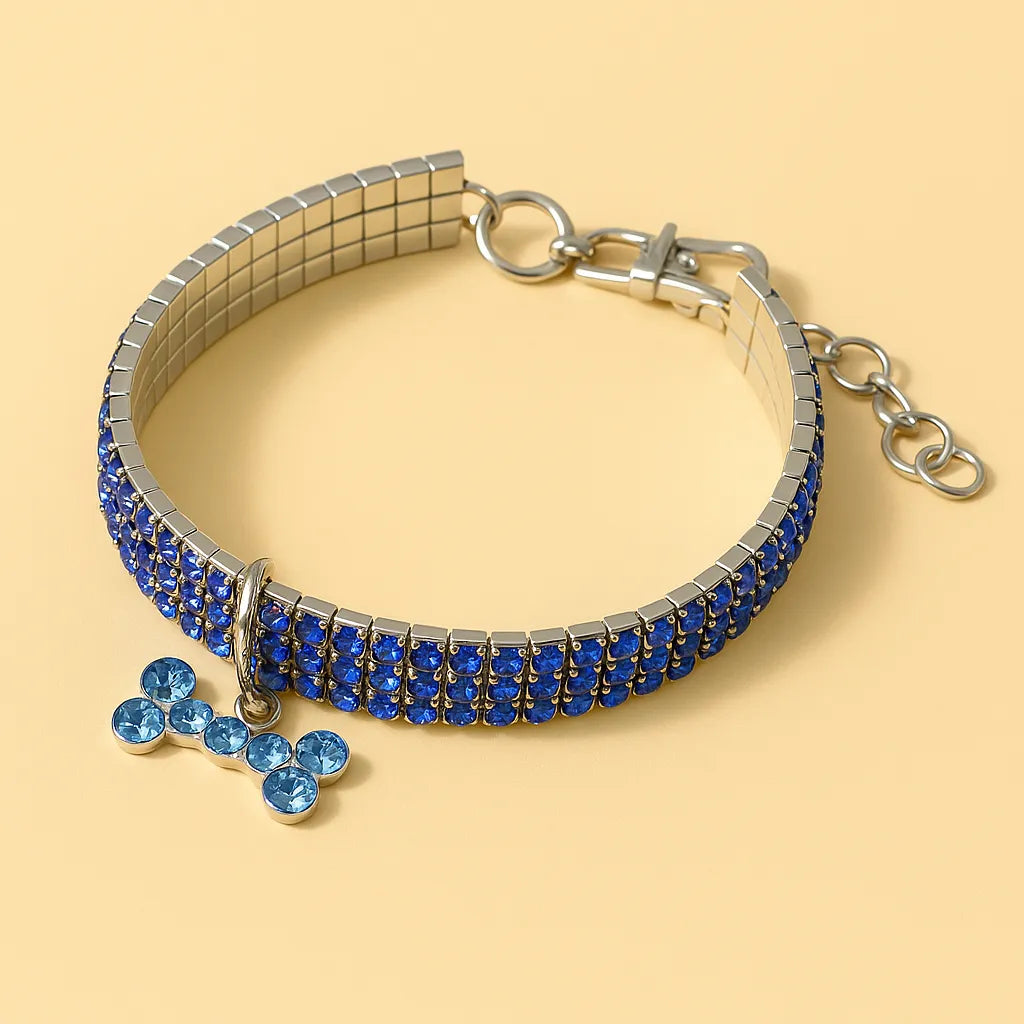Glitzerndes Hundehalsband mit Anhänger – Elegantes Halsband für kleine &amp; mittelgroße Hunde