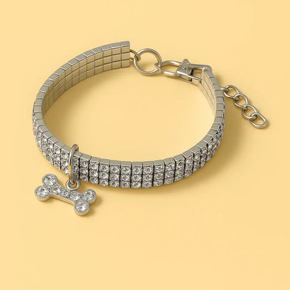 Glitzerndes Hundehalsband mit Anhänger – Elegantes Halsband für kleine &amp; mittelgroße Hunde