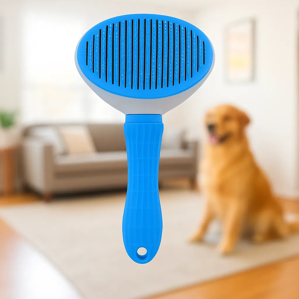 Haustierbürste mit Selbstreinigungsfunktion – Sanfte Fellpflege für Hunde &amp; Katzen