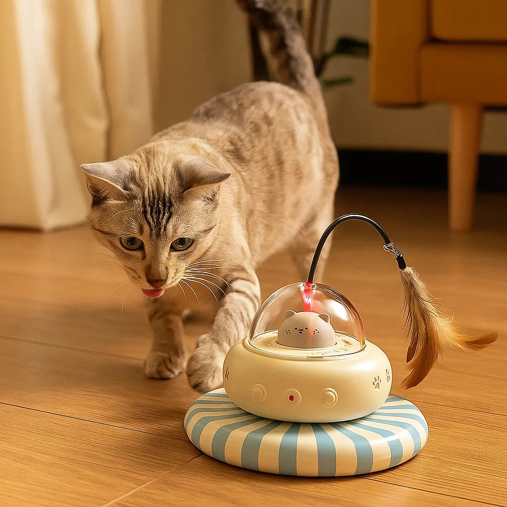 Katzenspielzeug mit Laser &amp; Bewegung | Interaktives Spiel für Katzen