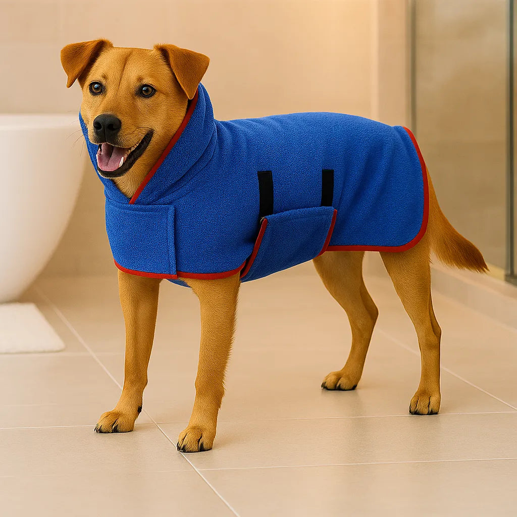 Hundebademantel aus Mikrofaser – Saugfähiger Hunde-Bademantel