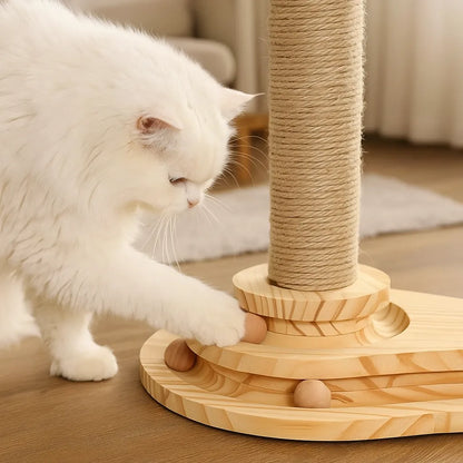 Katzen Kratzbaum mit Liegefläche &amp; Spielbogen | Stabiler Kletterbaum