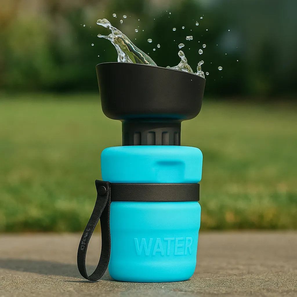 Faltbare Hundewasserflasche mit Trinknapf | Praktisch für unterwegs