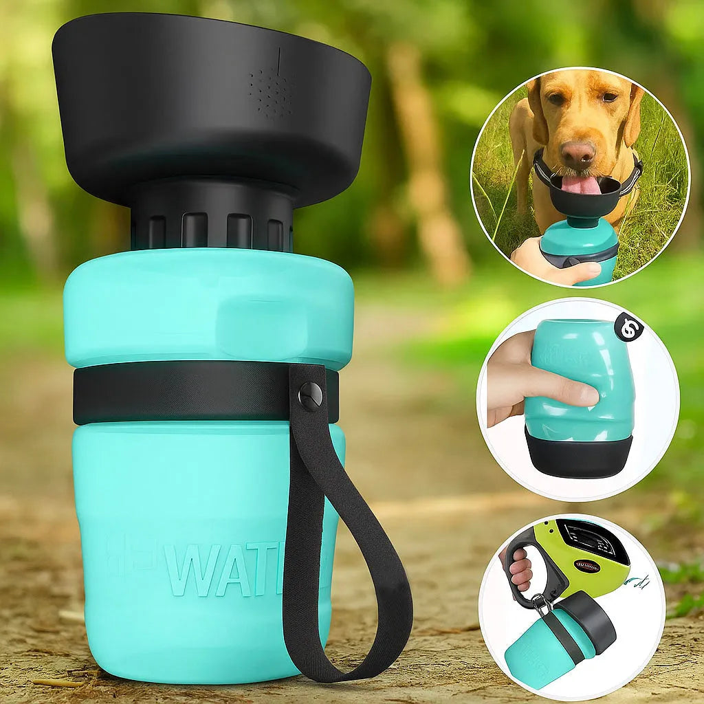 Faltbare Hundewasserflasche mit Trinknapf | Praktisch für unterwegs