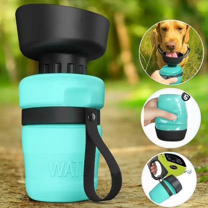 Faltbare Hundewasserflasche mit Trinknapf | Praktisch für unterwegs