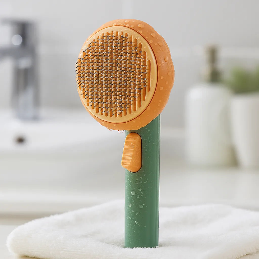 Selbstreinigende Katzenbürste - Stahlborsten