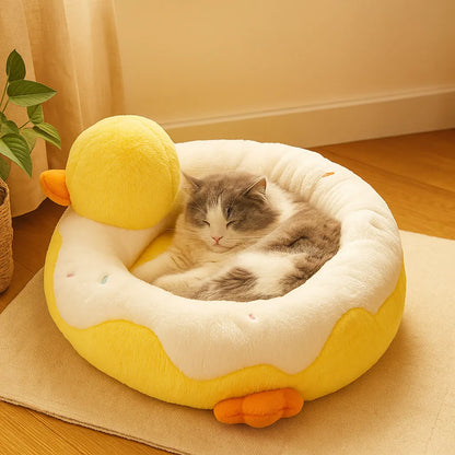 Weiches Katzenkuschelbett | Gemütliches Katzenbett zum Schlafen