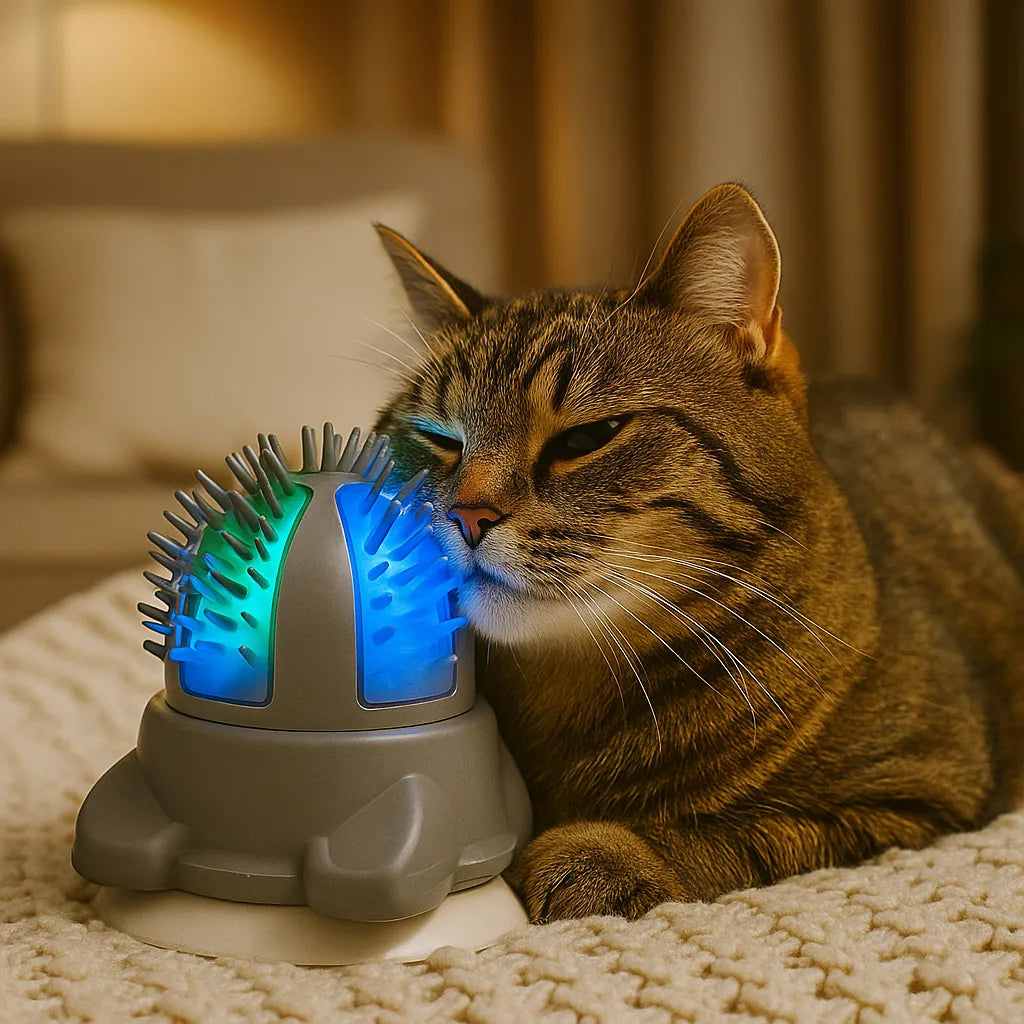 Katzen Massagebürste - Selbstreinigend &amp; Fellpflege