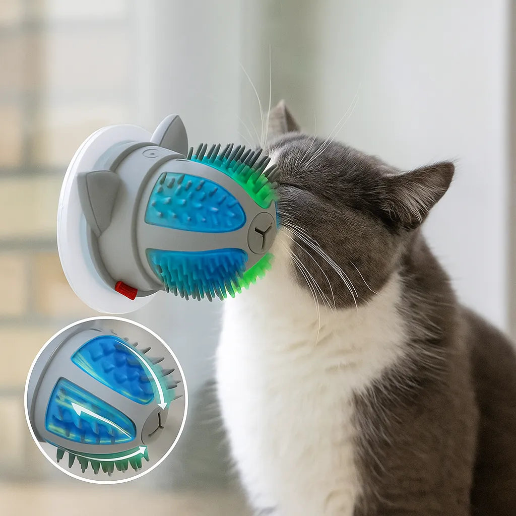 Katzen Massagebürste - Selbstreinigend &amp; Fellpflege