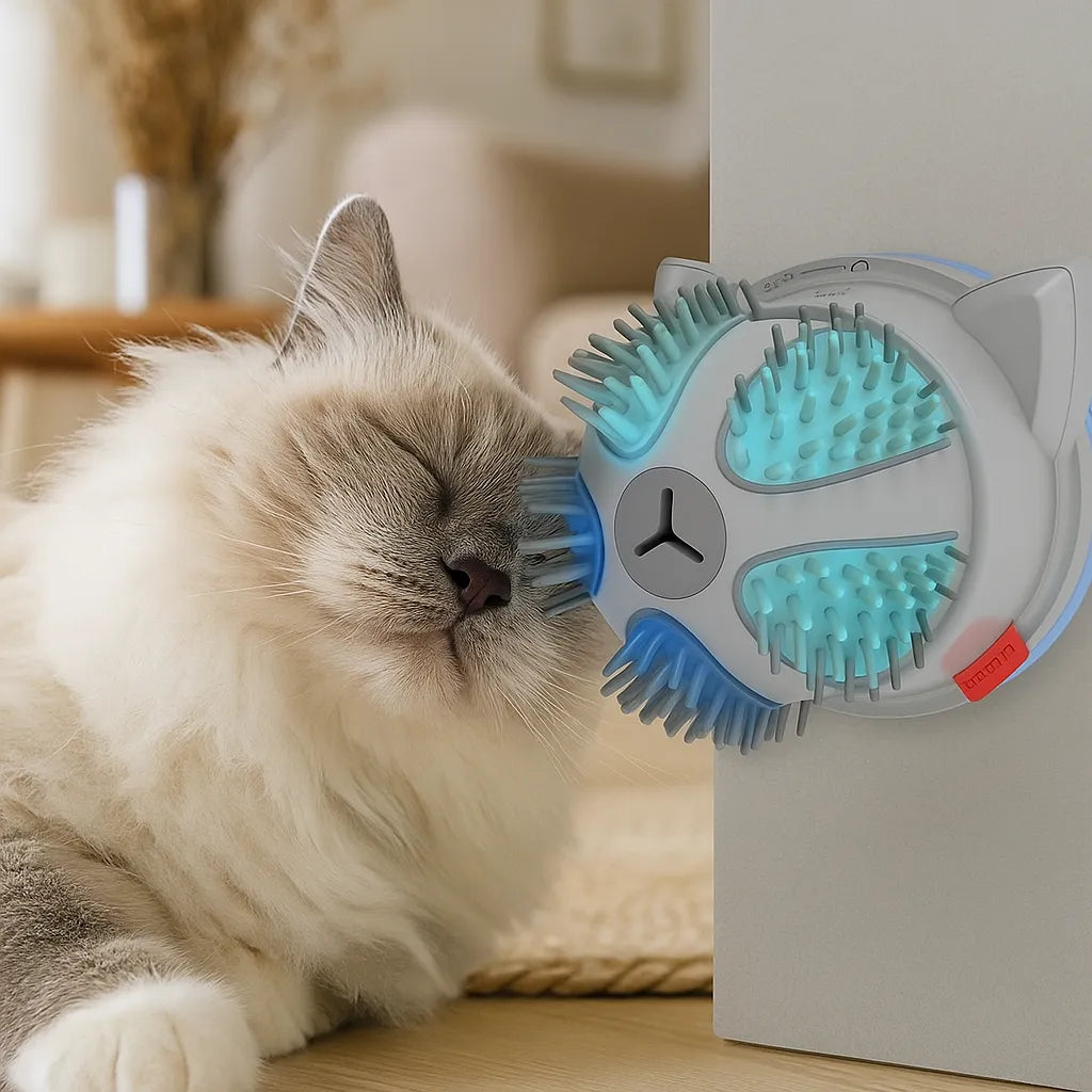 Katzen Massagebürste - Selbstreinigend &amp; Fellpflege