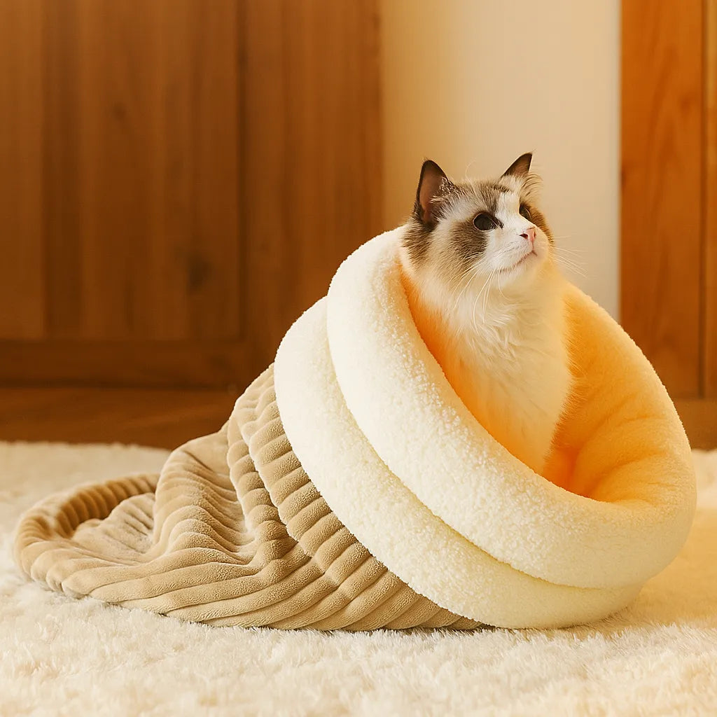 Katzenhöhle Kuschelbett - Warm &amp; Geborgen