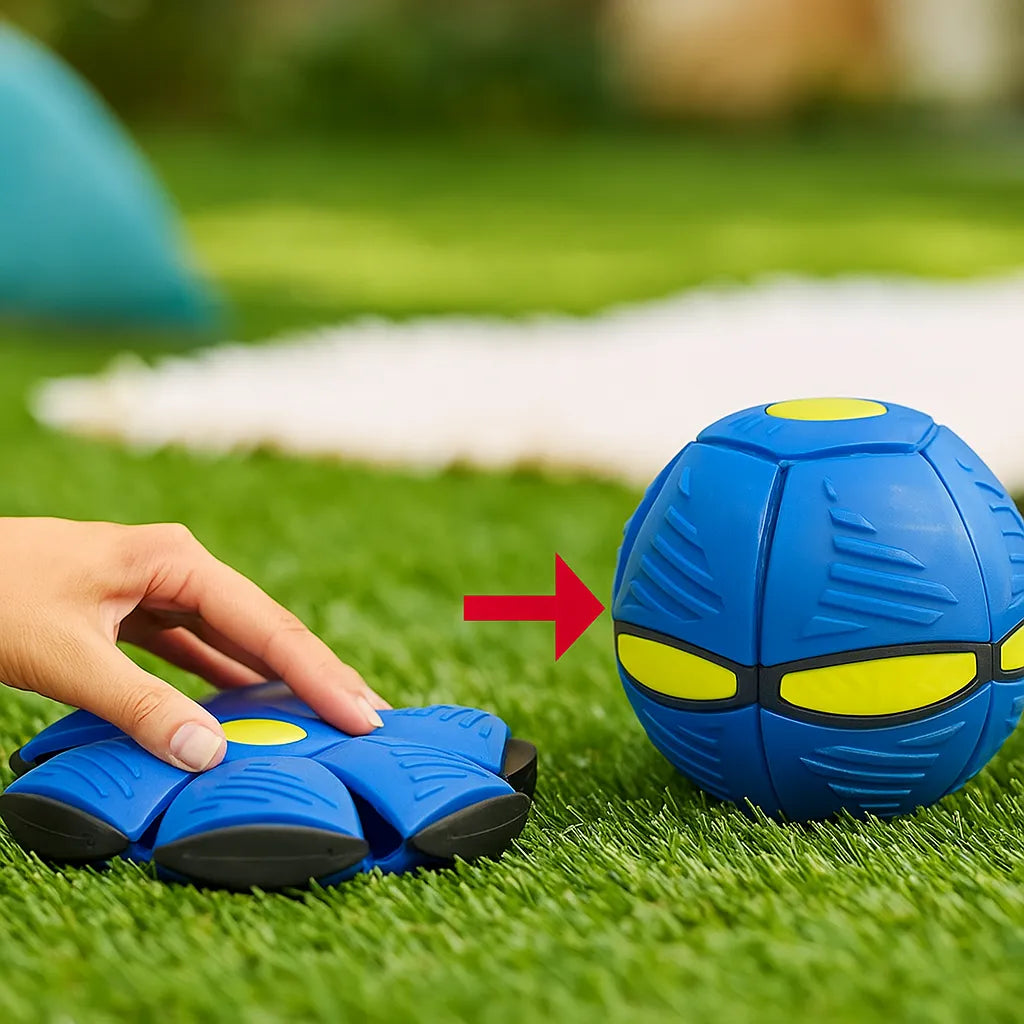 Hundespielzeug Frisbee &amp; Ball | 2-in-1 Apportierspiel für Hunde