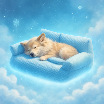 Hundesofa Kühlfunktion – Atmungsaktives Hundebett mit Rückenlehne