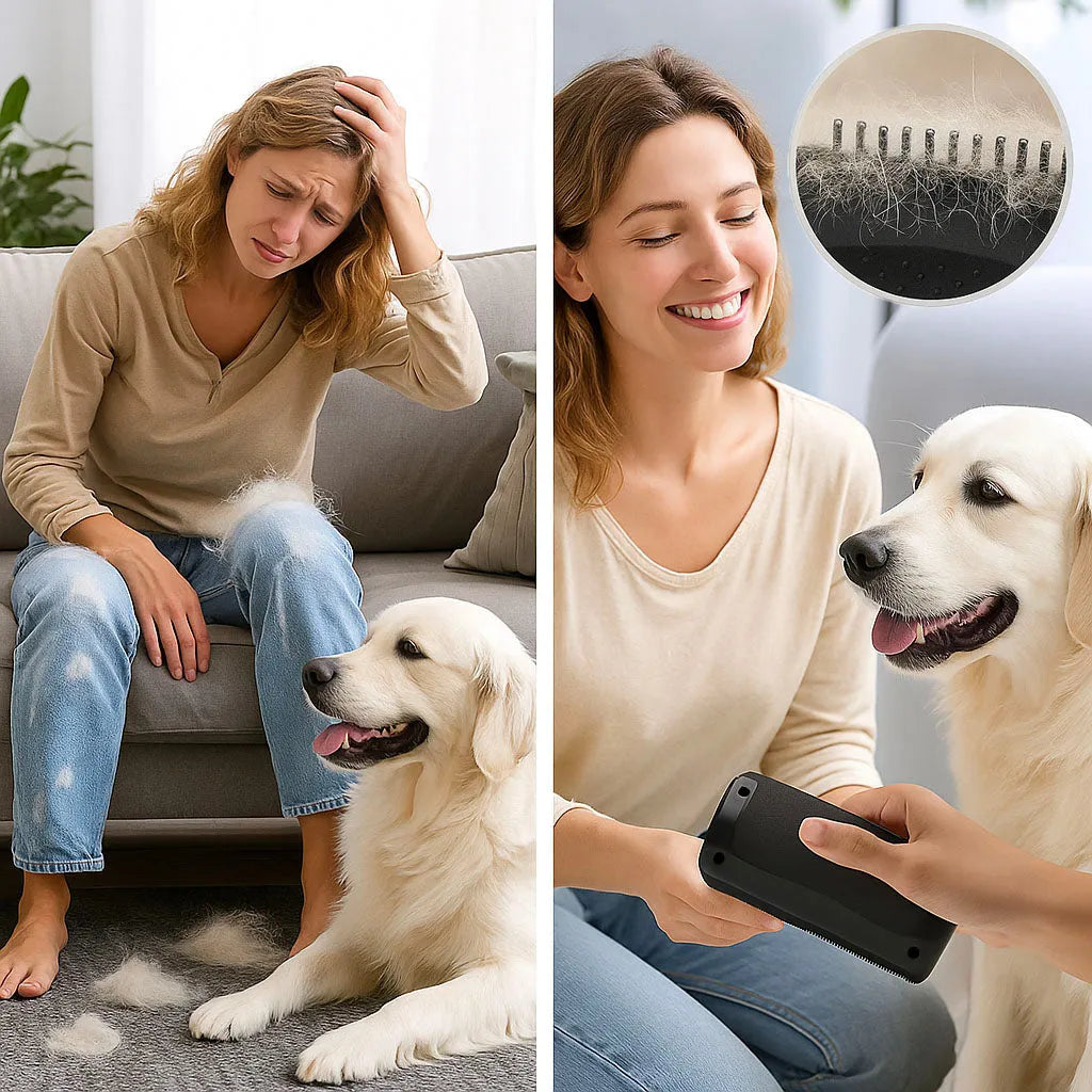 Hunde &amp; Katzen Fellbürste gegen Unterwolle &amp; Haaren – Effiziente Tierhaarentfernung