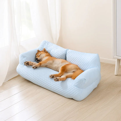 Hundesofa Kühlfunktion – Atmungsaktives Hundebett mit Rückenlehne