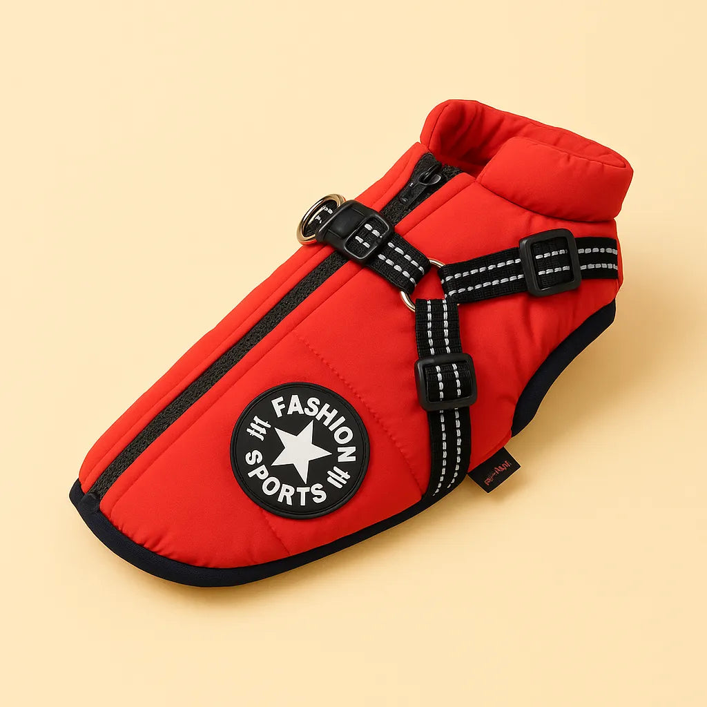 Winterhundejacke mit Geschirr – Warm &amp; Sicher | Für kleine &amp; große Hunde