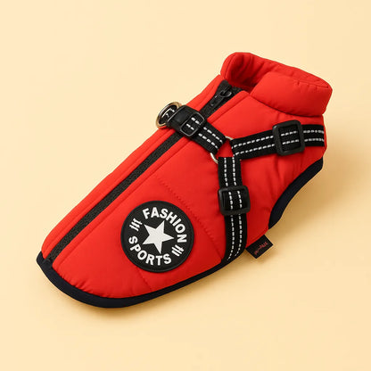 Winterhundejacke mit Geschirr – Warm &amp; Sicher | Für kleine &amp; große Hunde