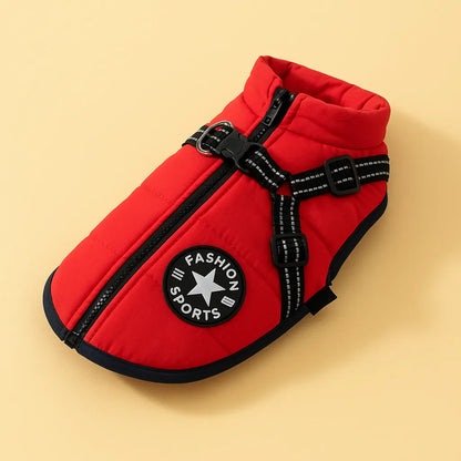 Winterhundejacke mit Geschirr – Warm &amp; Sicher | Für kleine &amp; große Hunde