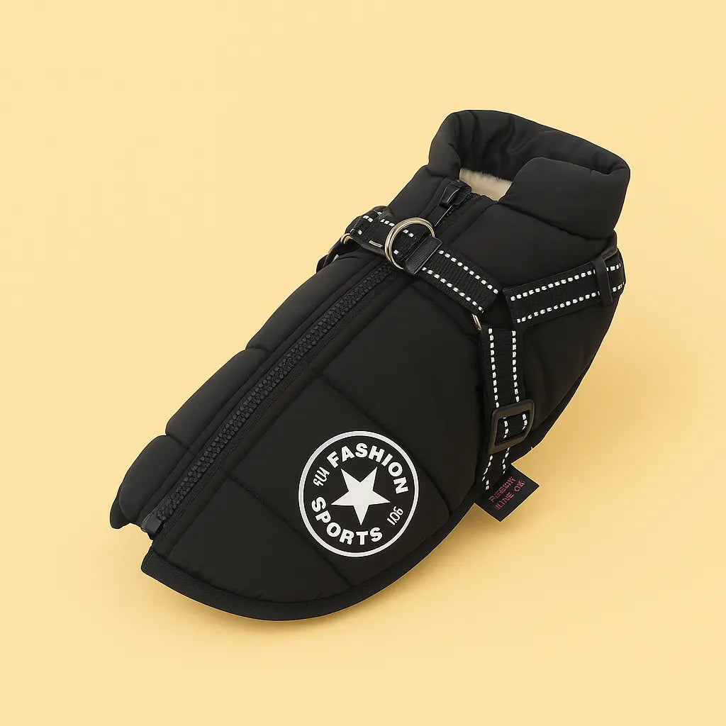 Winterhundejacke mit Geschirr – Warm &amp; Sicher | Für kleine &amp; große Hunde