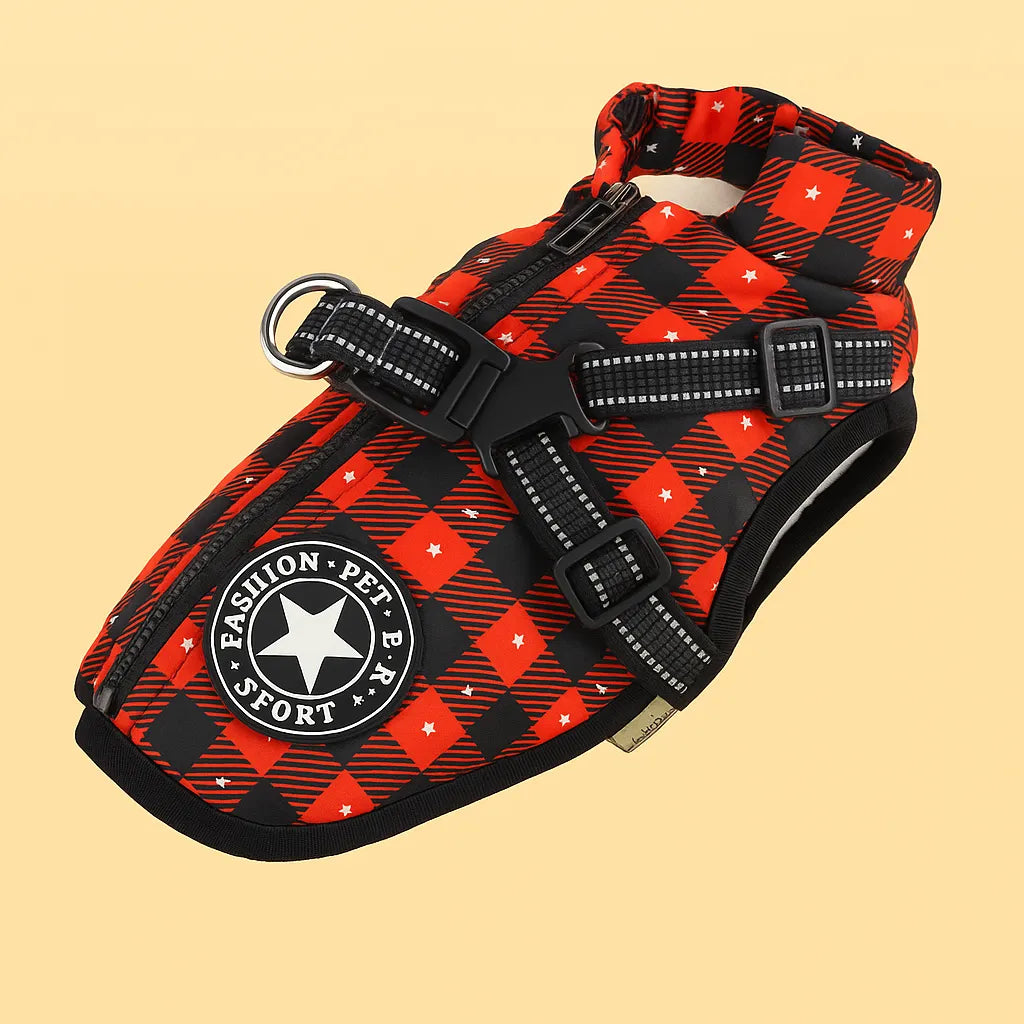 Winterhundejacke mit Geschirr – Warm &amp; Sicher | Für kleine &amp; große Hunde