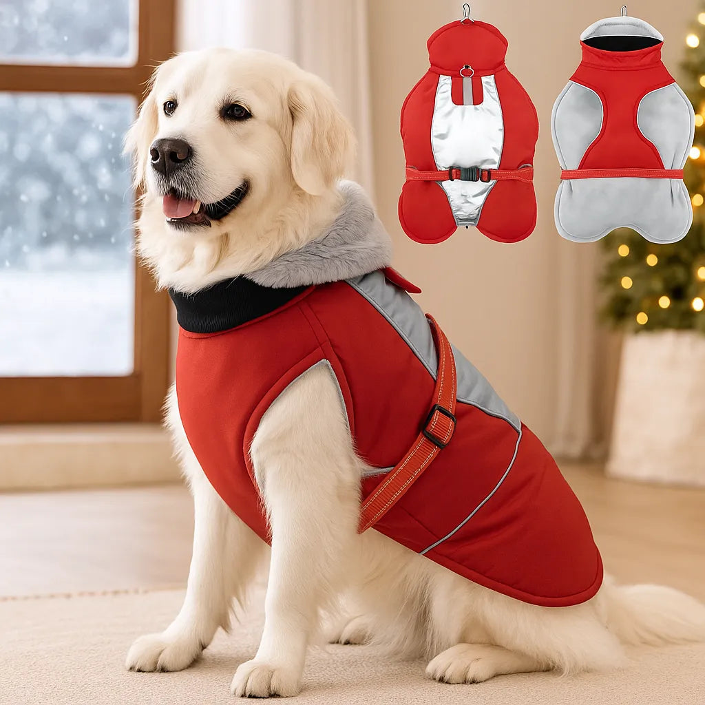 Wasserdichte Hundejacke Winter – Winddicht, Reflektierend &amp; Verstellbar