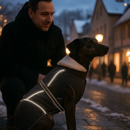 Wasserdichte Hundejacke Winter – Winddicht, Reflektierend &amp; Verstellbar