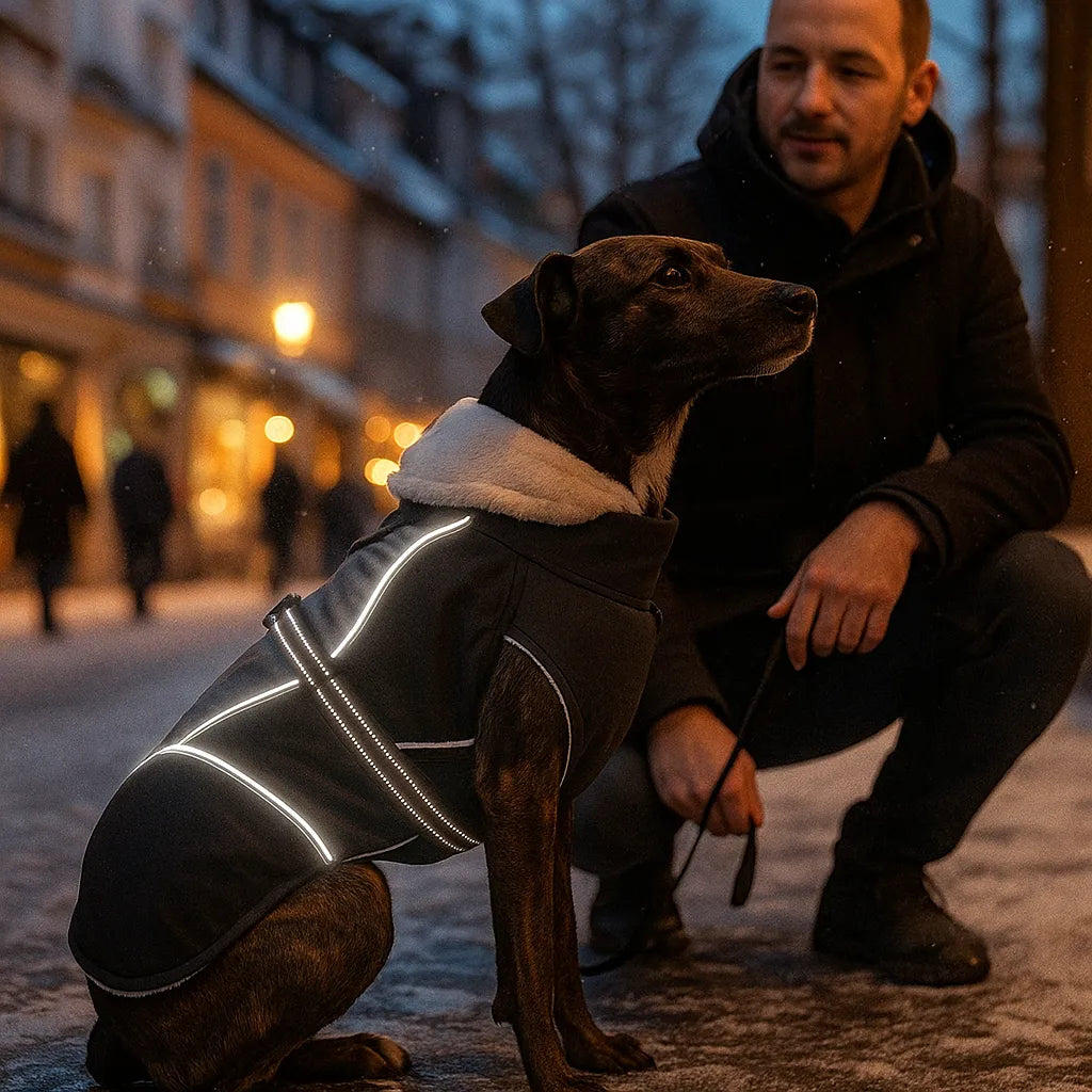 Wasserdichte Hundejacke Winter – Winddicht, Reflektierend &amp; Verstellbar