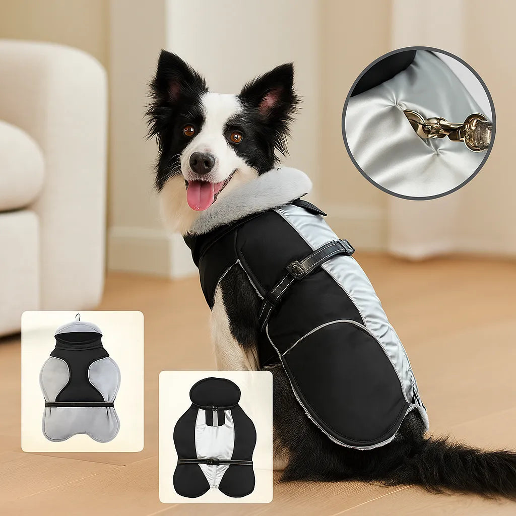 Wasserdichte Hundejacke Winter – Winddicht, Reflektierend &amp; Verstellbar