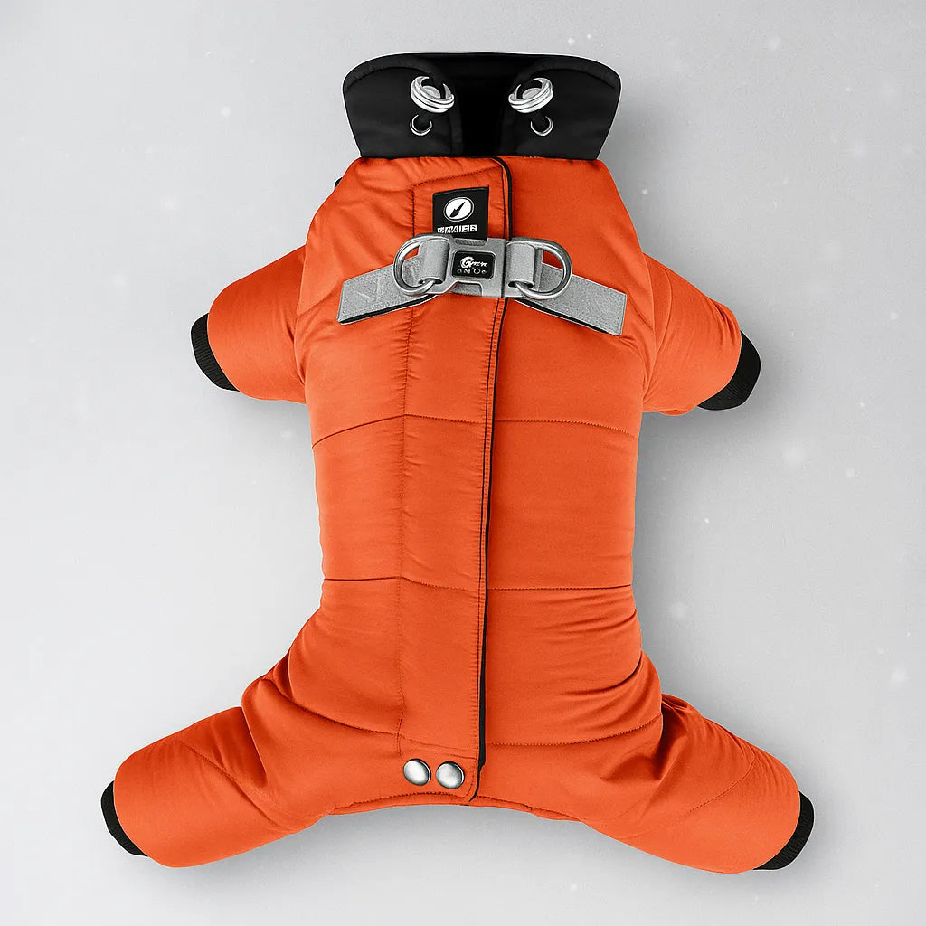 Winter Hundemantel mit Beinen &amp; Kapuze – Wasserdicht, Winddicht, Reflektierend