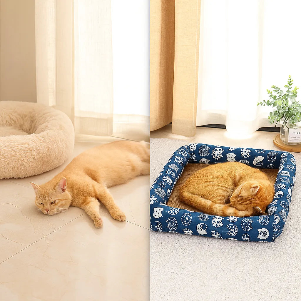 Kühlendes Katzenbett Sommer | Rutschfest &amp; Stilvoll