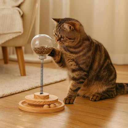 Futterball &amp; Intelligenzspielzeug Katze – Mit Feder | Fördert Aktivität &amp; Verdauung