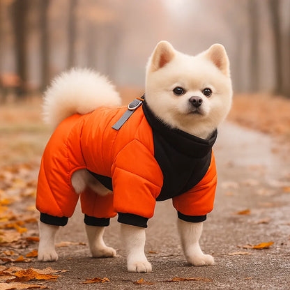 Winter Hundemantel mit Beinen &amp; Kapuze – Wasserdicht, Winddicht, Reflektierend