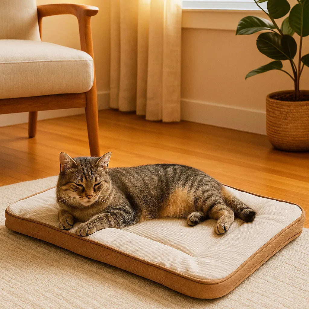 Katzenbett Ganzjährig | Faltbares Kuschelbett für Sommer &amp; Winter