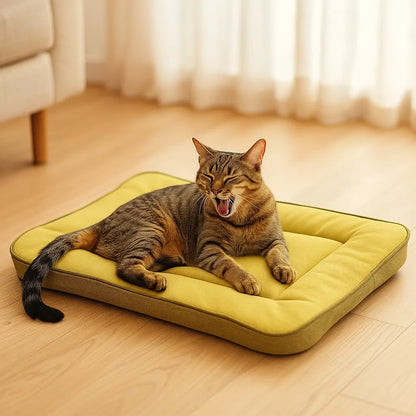 Katzenbett Ganzjährig | Faltbares Kuschelbett für Sommer &amp; Winter