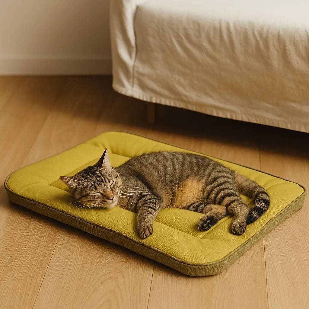 Katzenbett Ganzjährig | Faltbares Kuschelbett für Sommer &amp; Winter