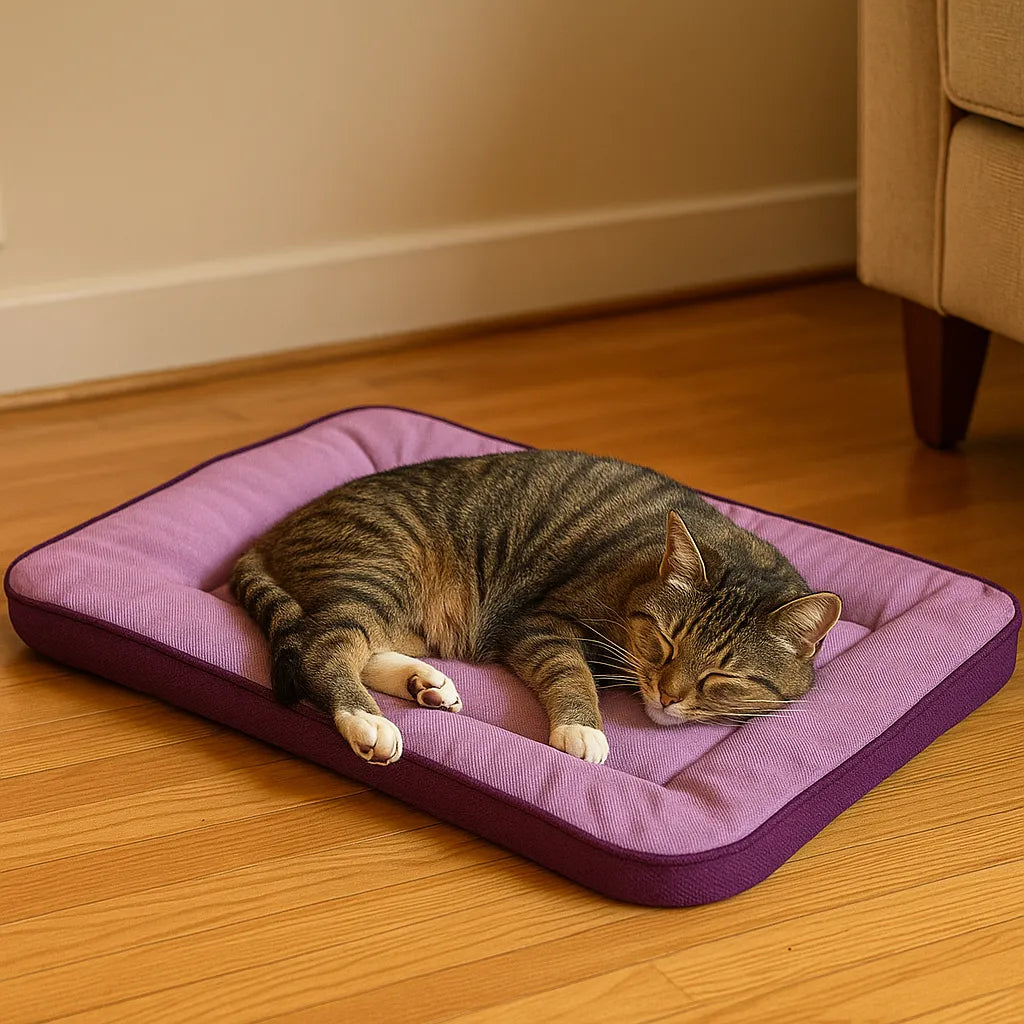 Katzenbett Ganzjährig | Faltbares Kuschelbett für Sommer &amp; Winter
