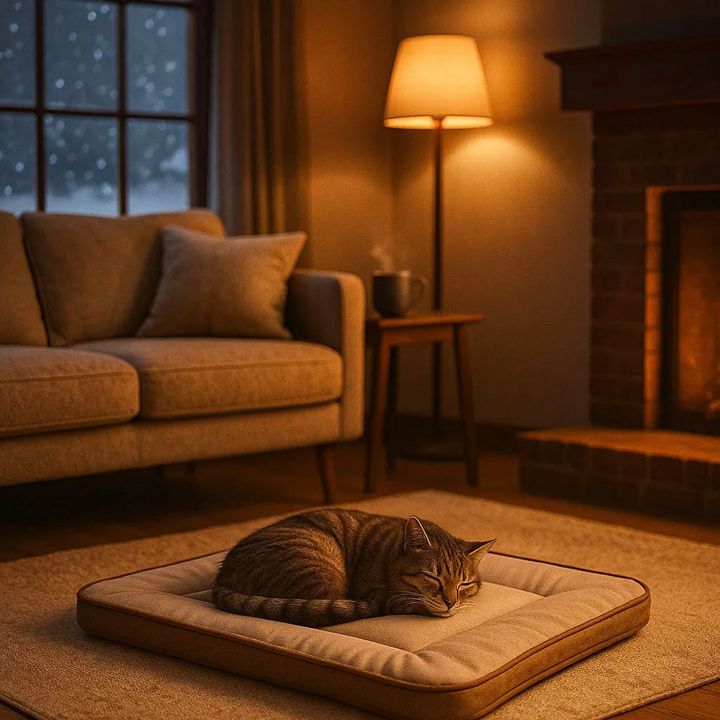 Katzenbett Ganzjährig | Faltbares Kuschelbett für Sommer &amp; Winter
