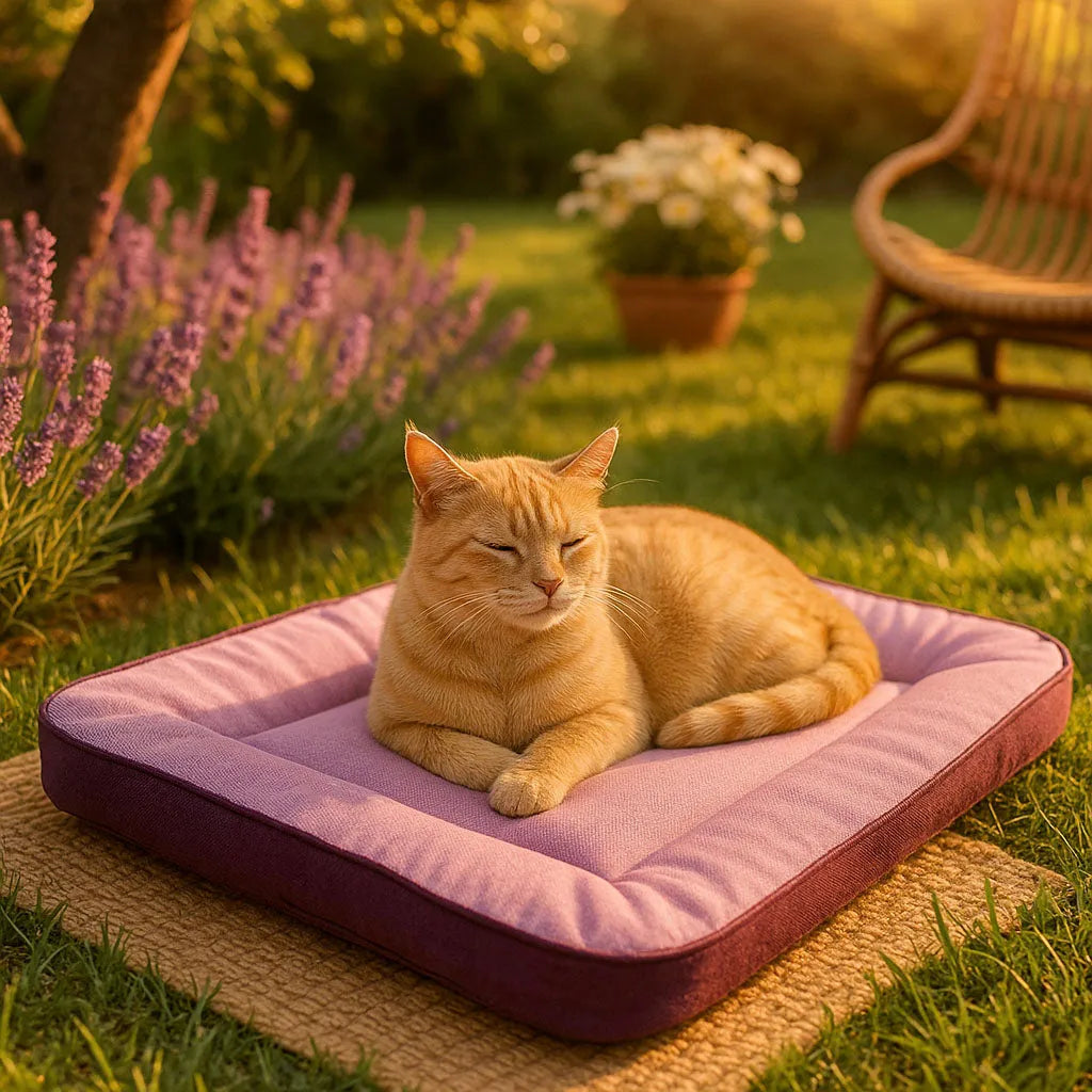 Katzenbett Ganzjährig | Faltbares Kuschelbett für Sommer &amp; Winter