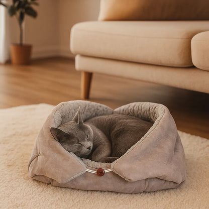 2-in-1 Katzenbett &amp; Kuscheldecke – Weiches Kuschelbett für Katzen