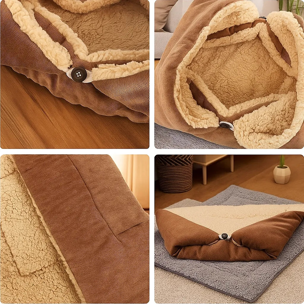 2-in-1 Katzenbett &amp; Kuscheldecke – Weiches Kuschelbett für Katzen
