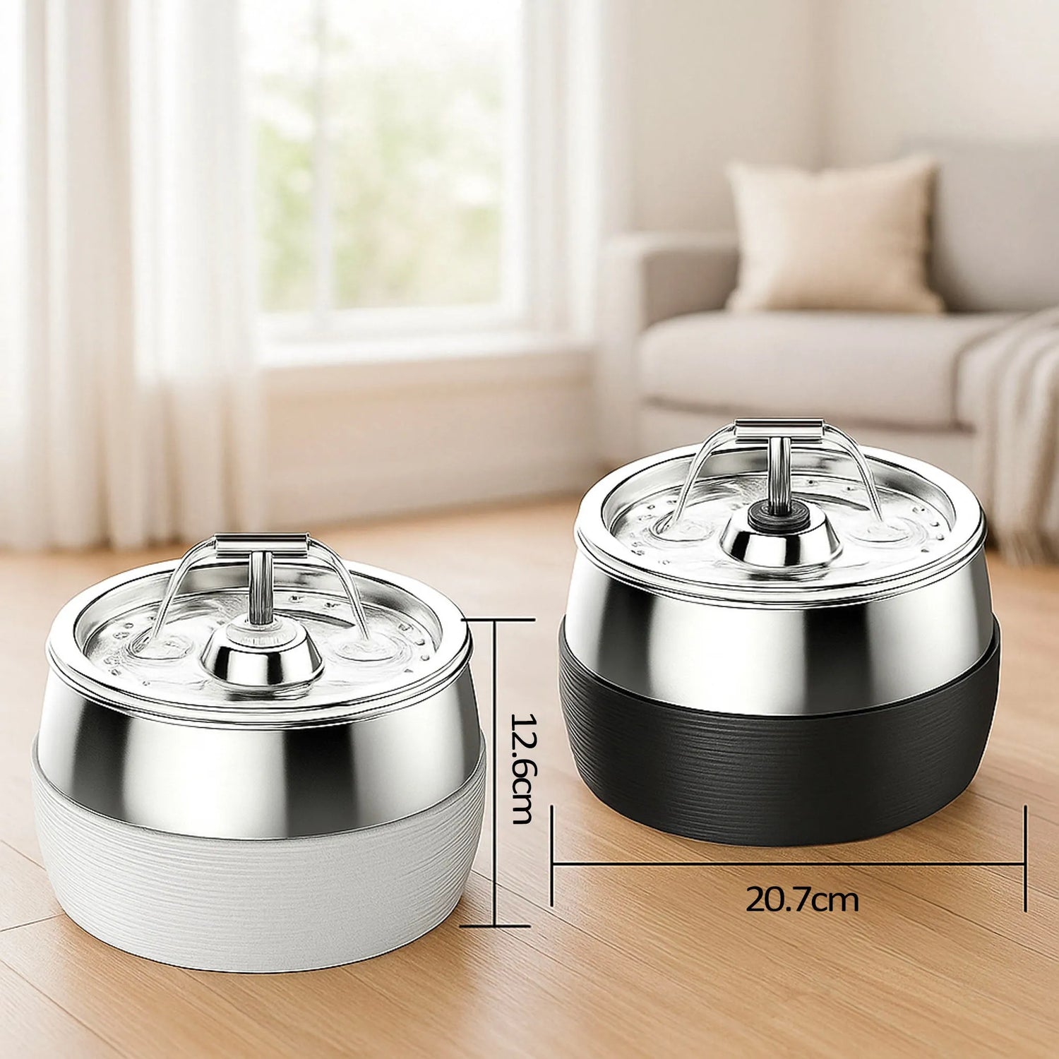 Edelstahl Trinkbrunnen für Katzen &amp; Hunde – Fließendes Wasser