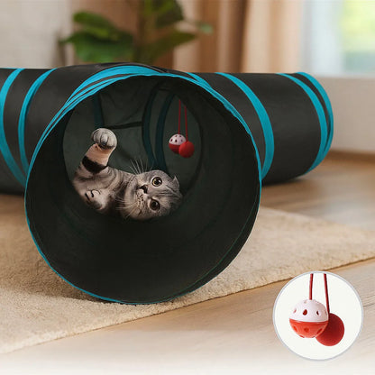 Spieltunnel 3-Wege faltbar für Katzen &amp; kleine Hunde | Katzentunnel