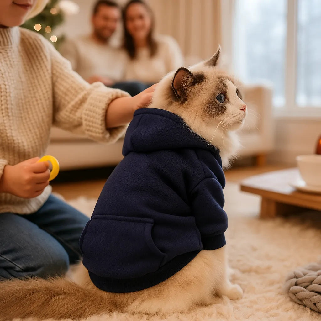 Warmer Hunde &amp; Katzen Hoodie – Kapuzenpullover für Herbst &amp; Winter