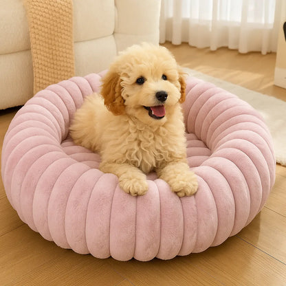 Hundebett Donut - Flauschiges Kuschelbett für kleine &amp; große Hunde