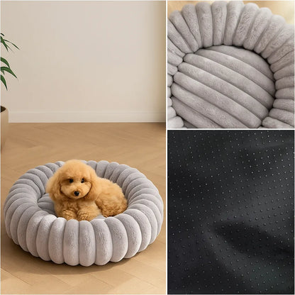 Hundebett Donut - Flauschiges Kuschelbett für kleine &amp; große Hunde