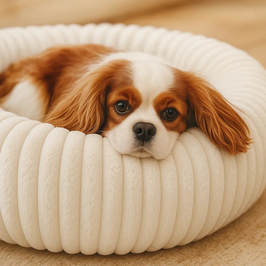 Hundebett Donut - Flauschiges Kuschelbett für kleine &amp; große Hunde