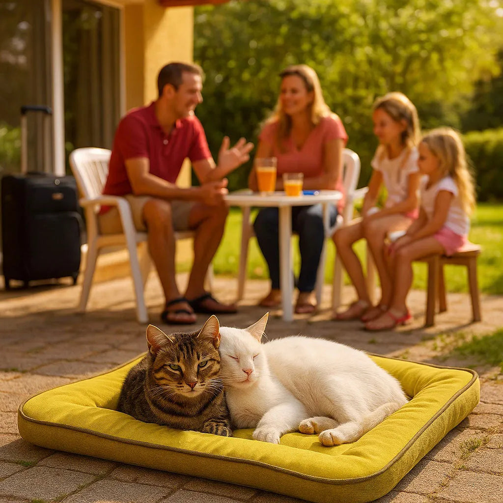 Katzenbett Ganzjährig | Faltbares Kuschelbett für Sommer &amp; Winter