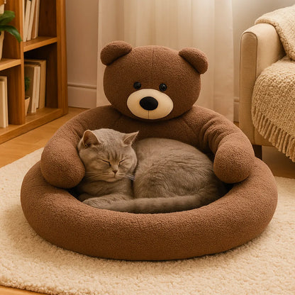 Hundebett Beruhigend | Flauschiges Kuschelbett mit anpassbaren Armen