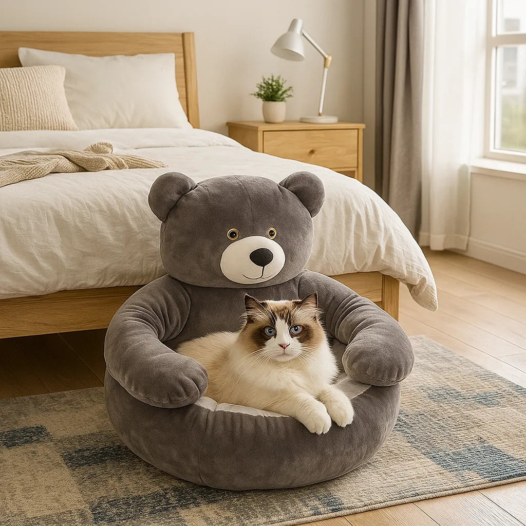 Hundebett Beruhigend | Flauschiges Kuschelbett mit anpassbaren Armen